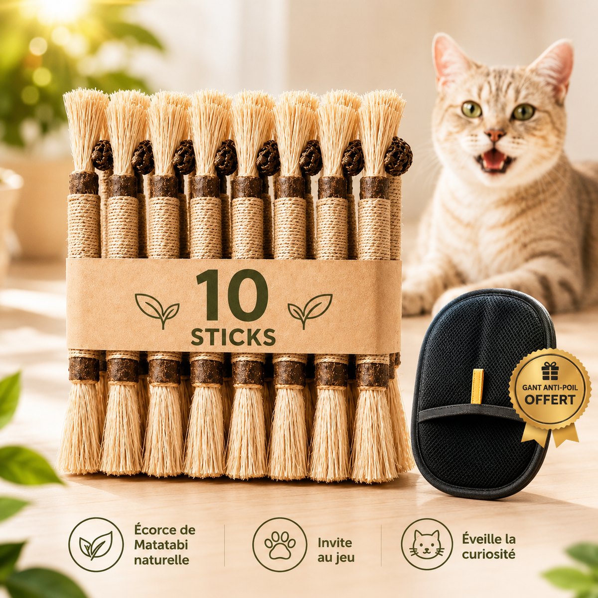 Pack 10 bâtonnets Mewtabi avec gant anti-poils offert