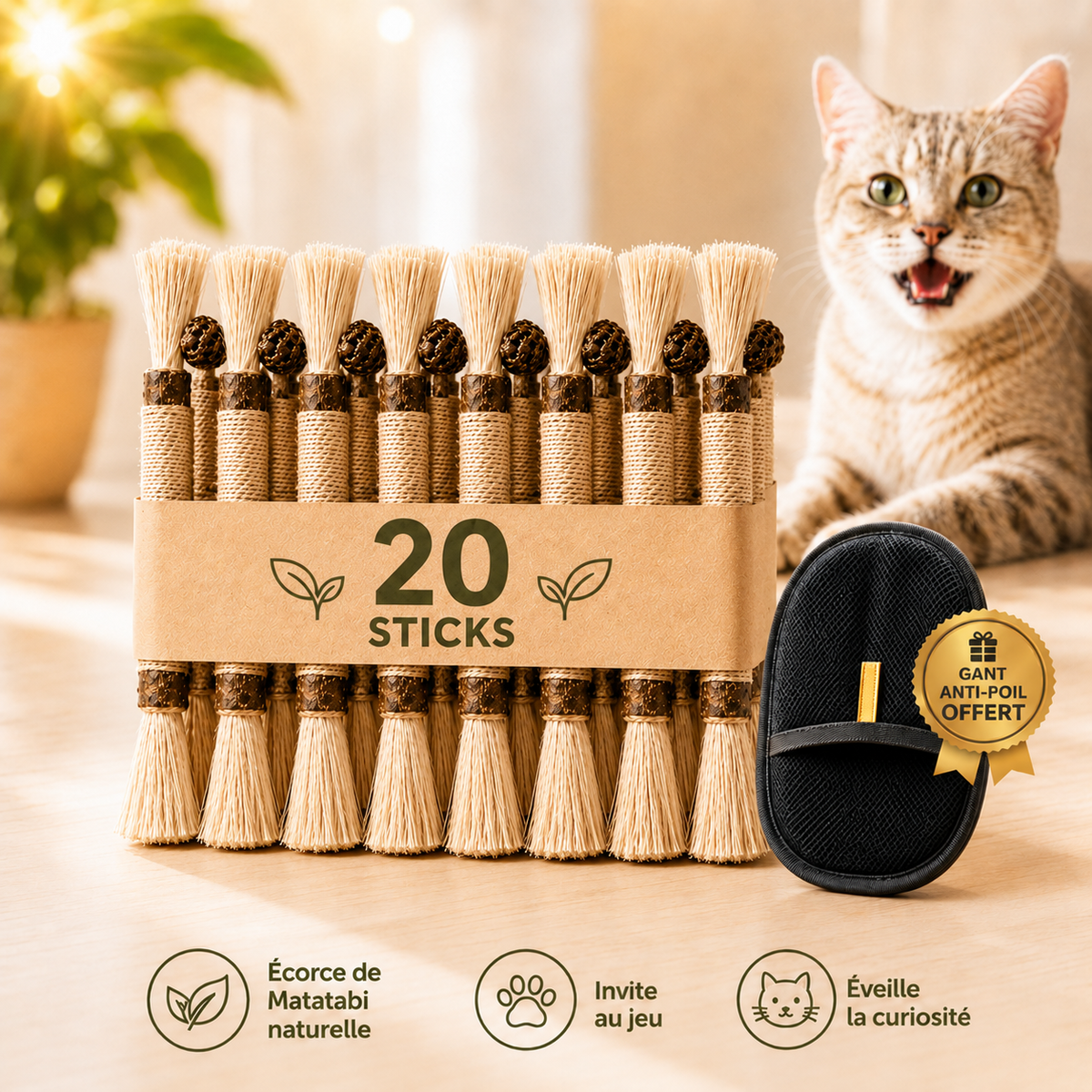 Pack 20 bâtonnets Mewtabi avec gant anti-poils offert